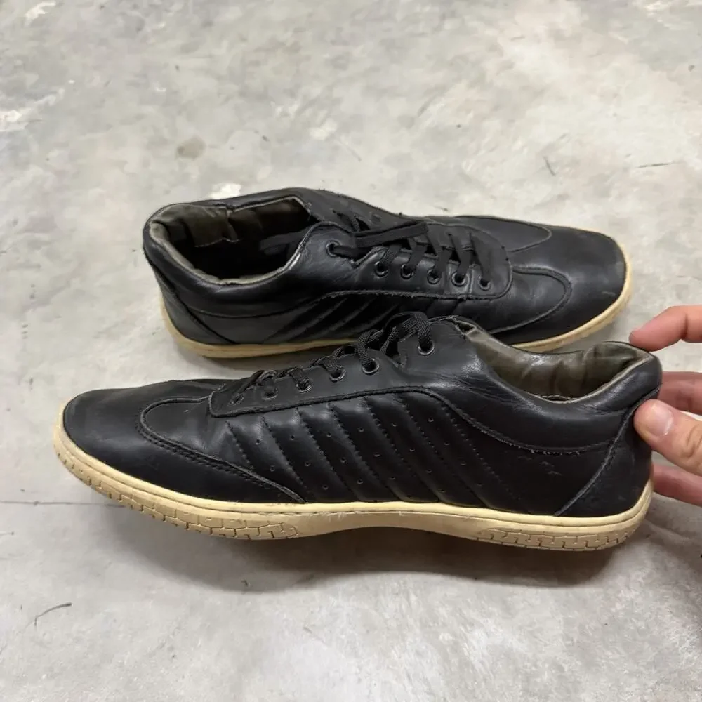 Piloti Avenue Driving Shoes Mens 11 Black Leather Low Top Sneakers Racing Casual